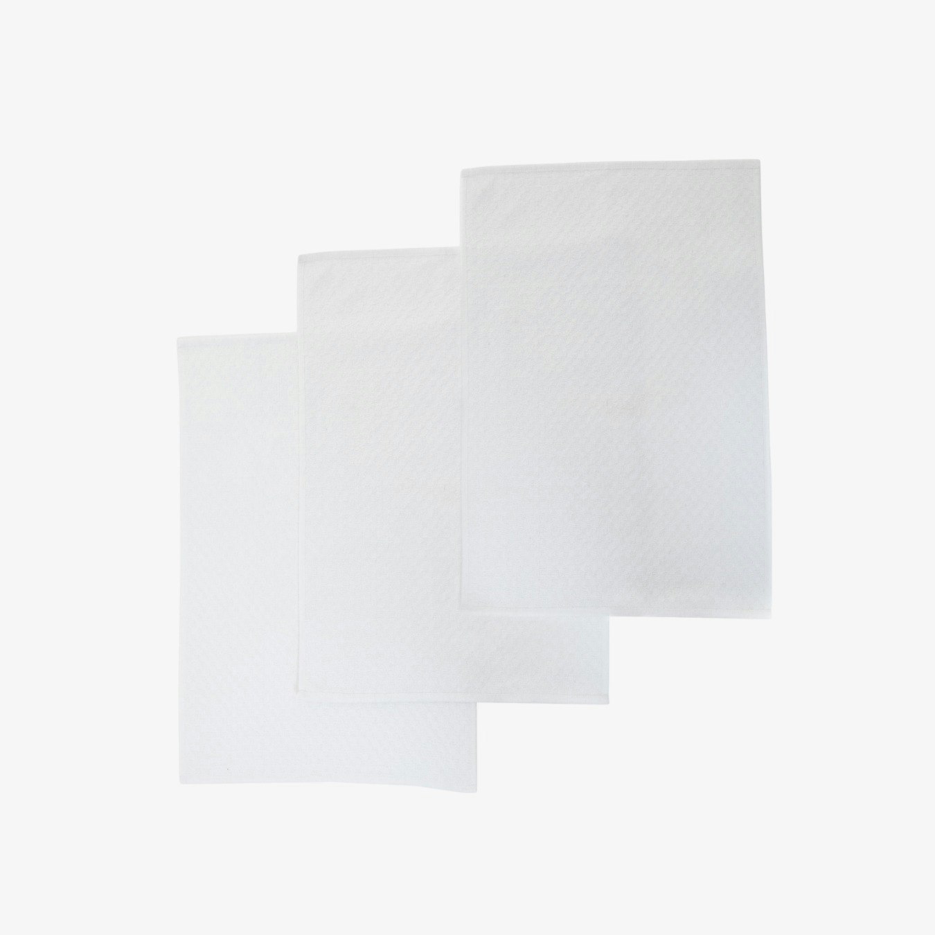 Doro Terry Cotton Tea Towels - White - Set of 3 by Fifty Five South