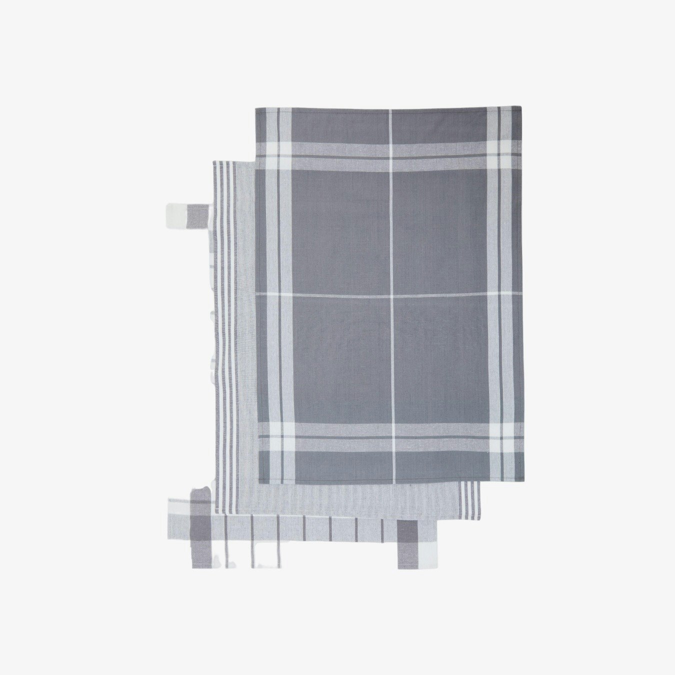 Doro Terry Cotton Tea Towels - Grey / White - Set of 3 by Fifty Five South