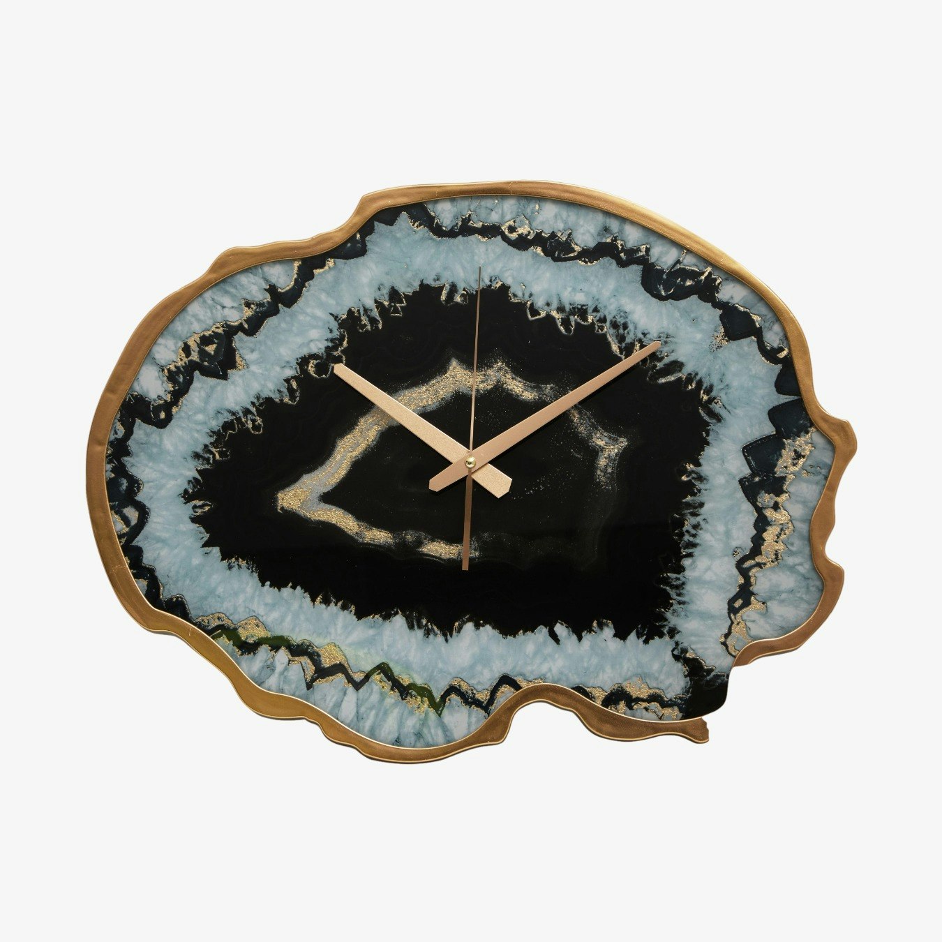 Celina Wall Clock - Agate Effect / Black / Gold by Fifty Five South