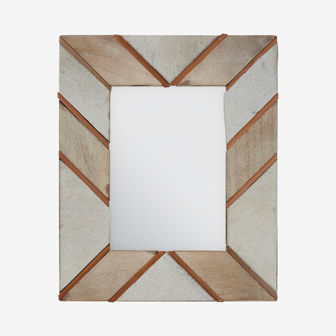 Bowerbird Photo Frame - Copper - Cowhide / Mango Wood by Fifty Five South