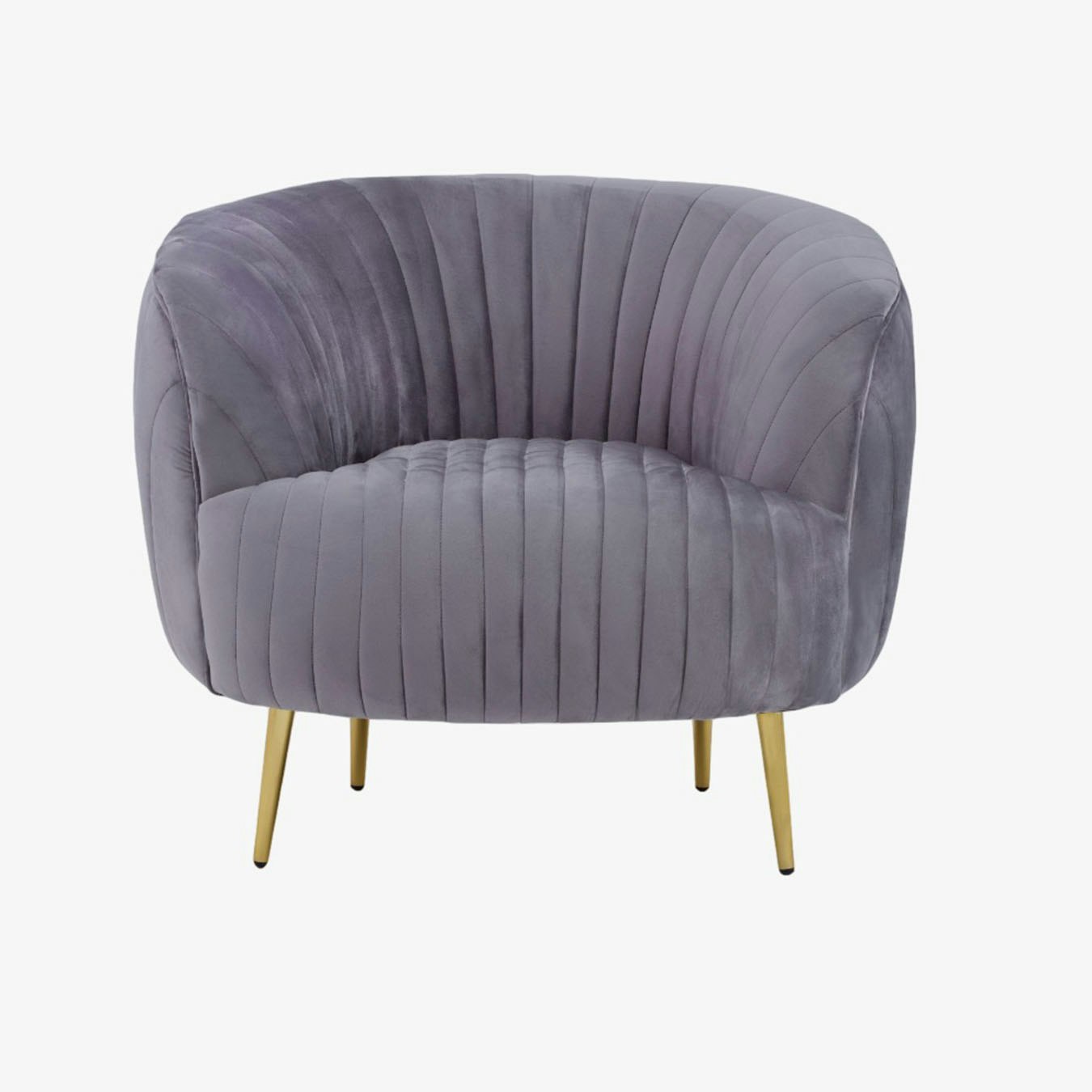 Florina Chair - Grey Velvet / Gold by Fifty Five South