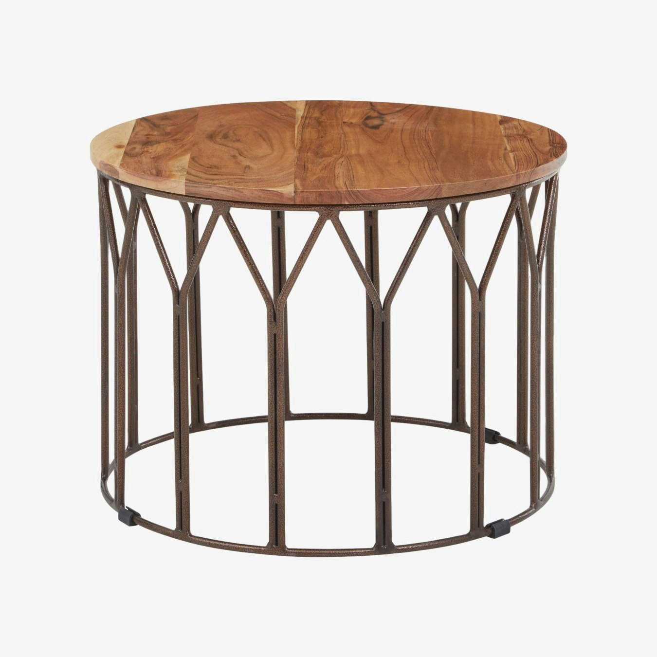 Boho Round Side Table - Acacia Wood by Fifty Five South