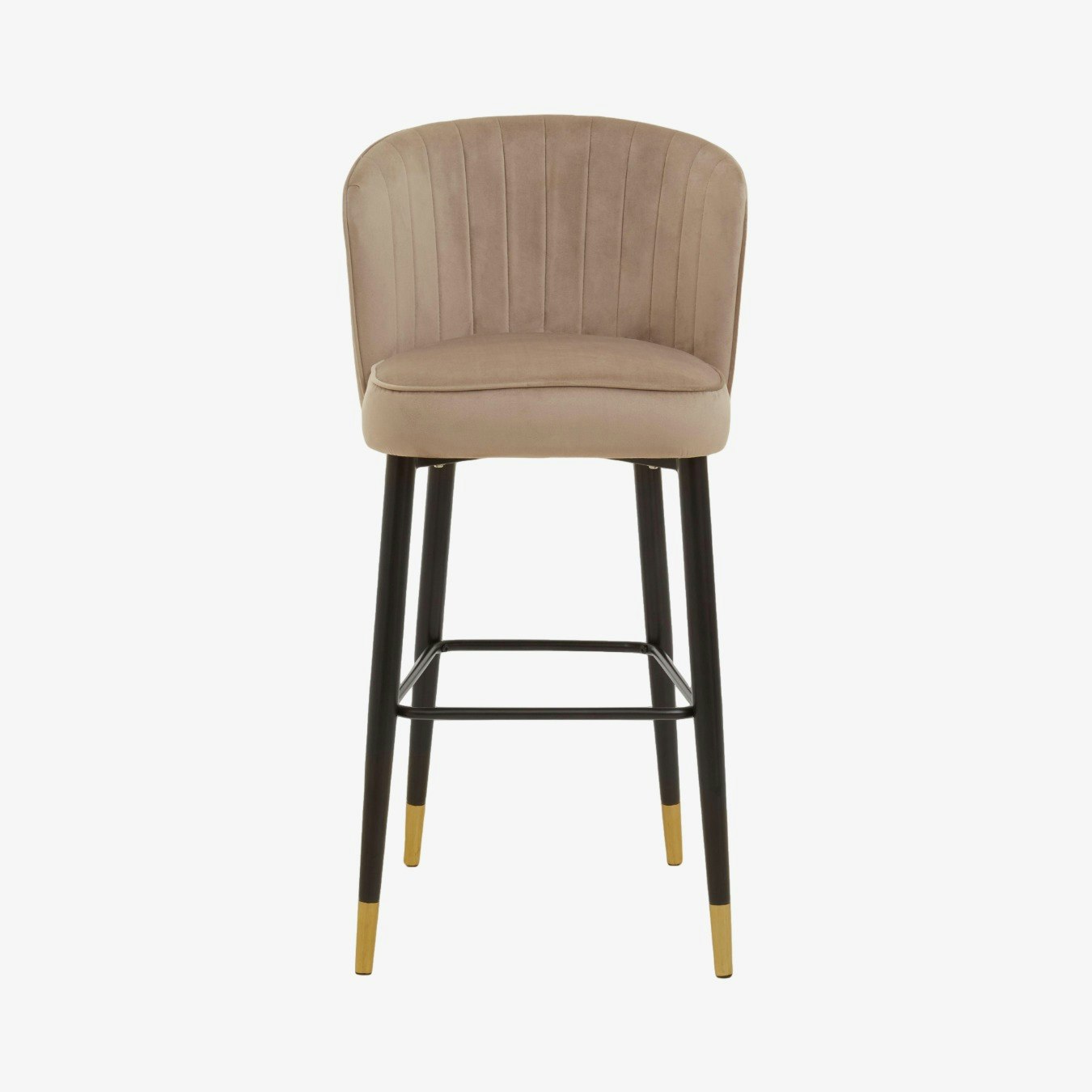 Vieste Bar Chair - Mink Velvet / Black Metal / Gold by Fifty Five South