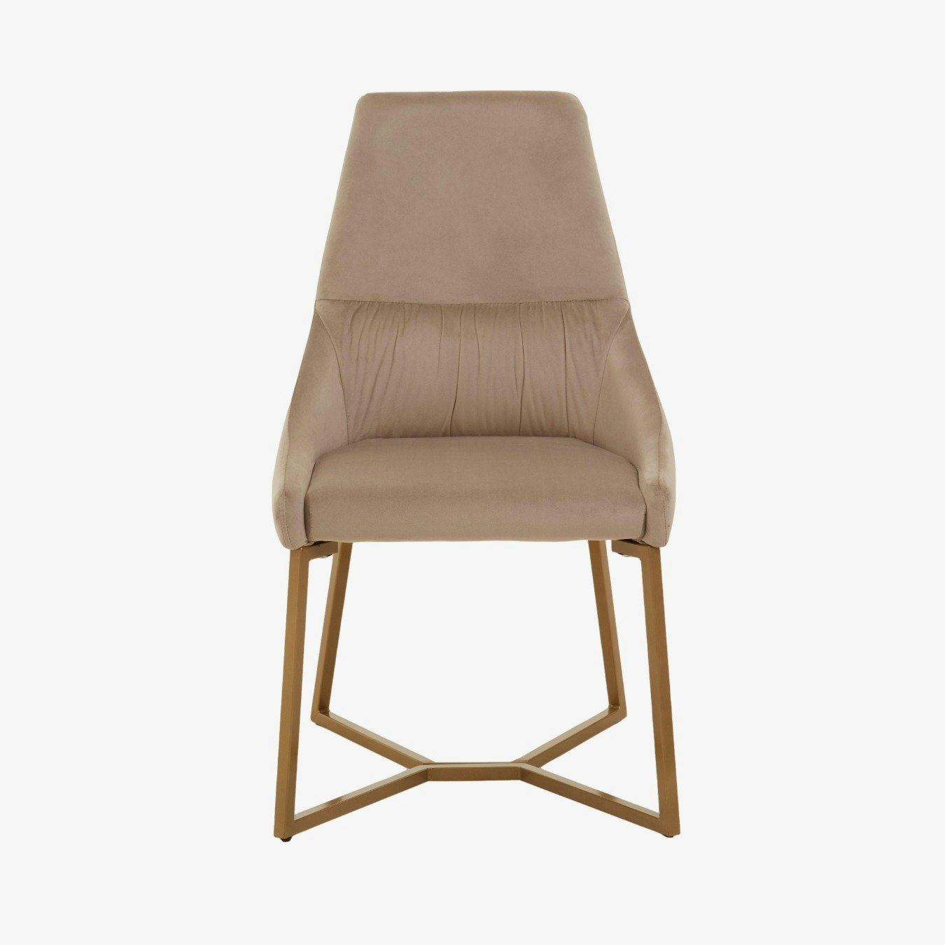 Vieste Dining Chair - Mink Velvet / Gold by Fifty Five South
