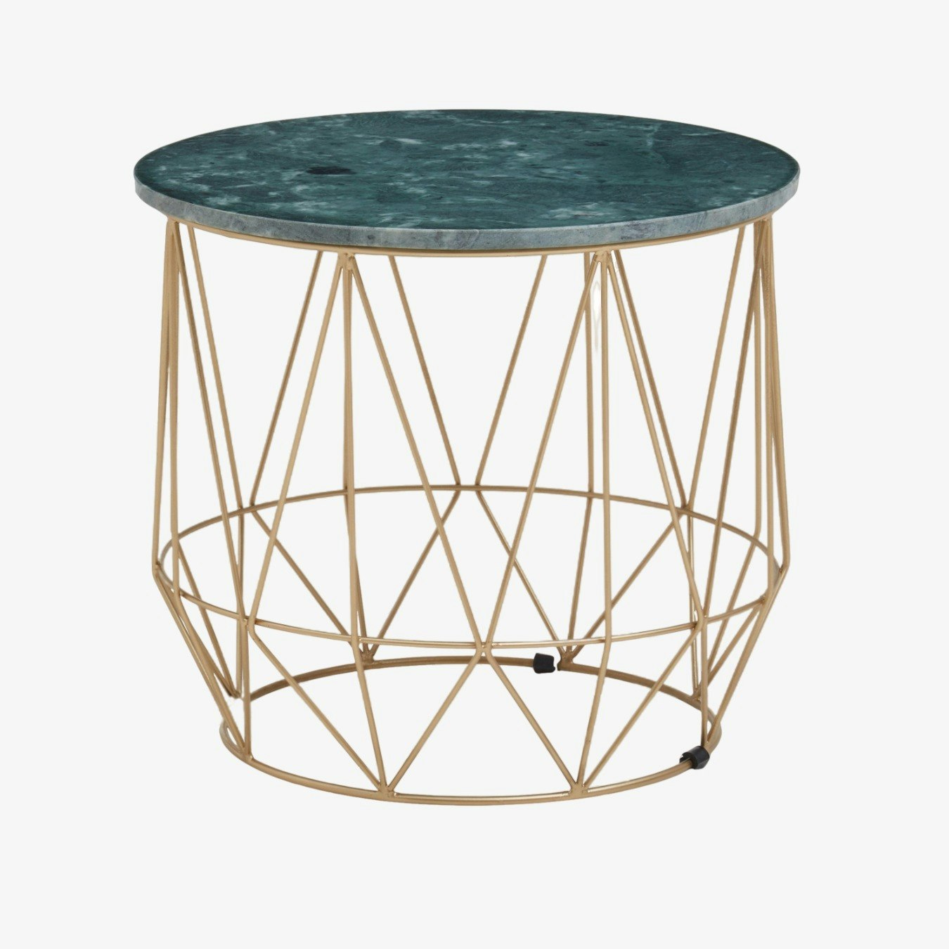 Mandoli Side Table - Green Marble / Black by Fifty Five South