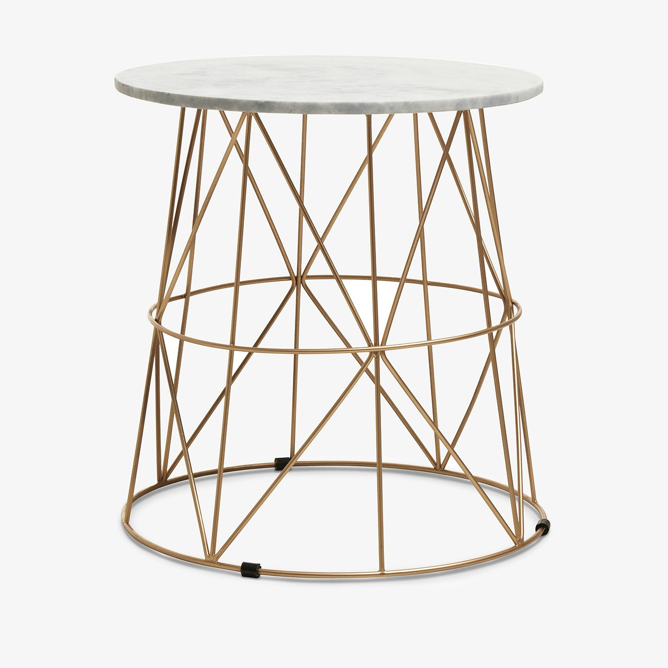 Mandoli Side Table - White Marble / Gold by Fifty Five South