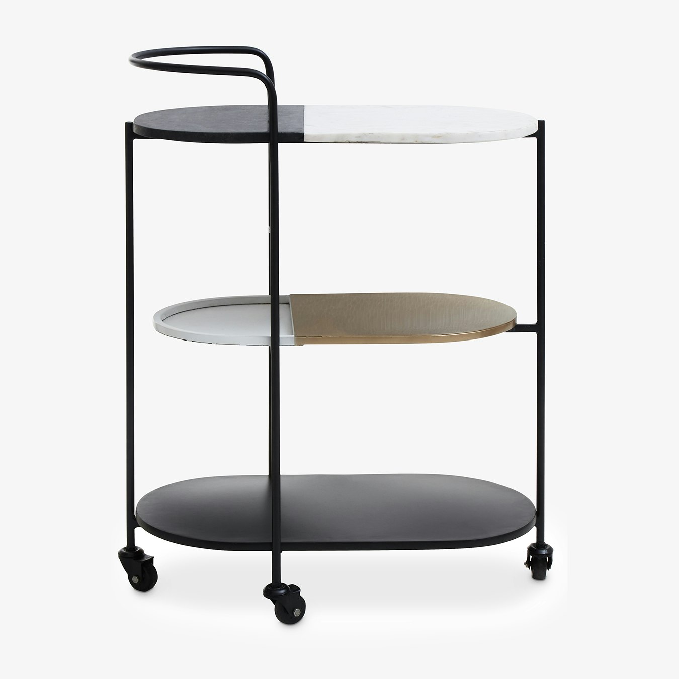 Corra Trolley - Black / White Marble by Fifty Five South