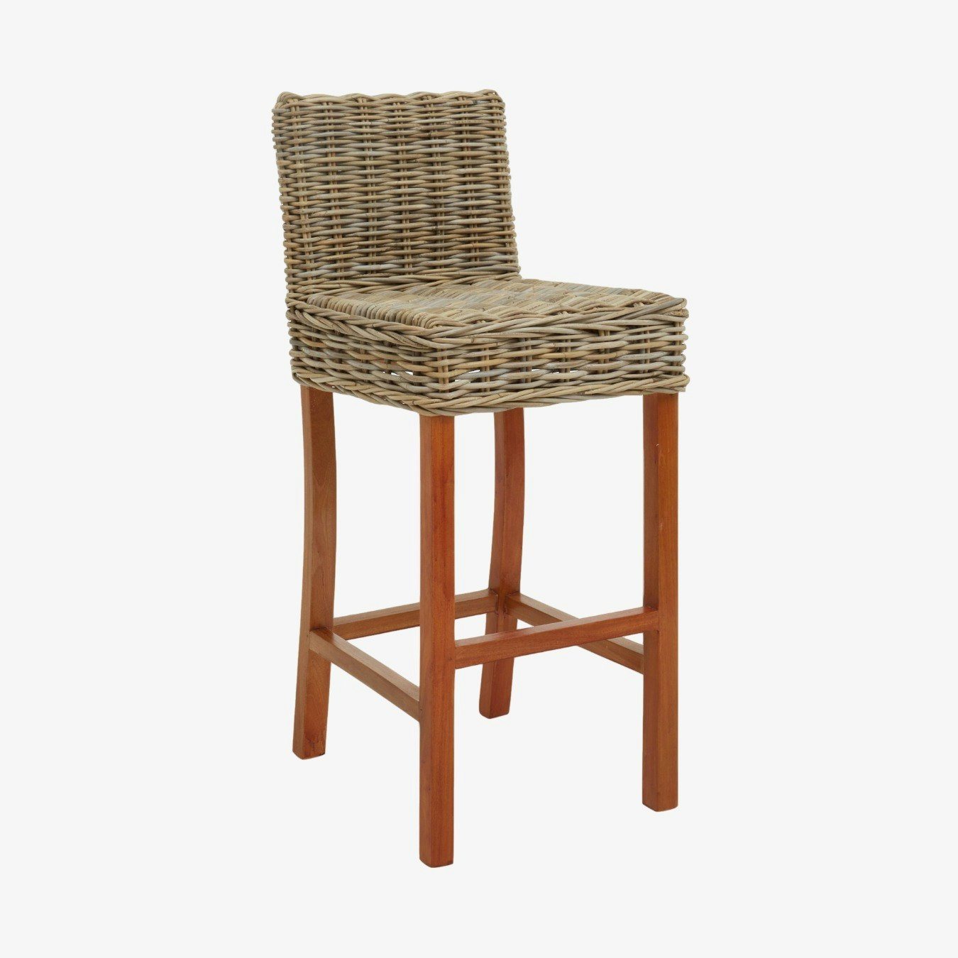 Java Bar Chair - Grey Rattand / Natural Wood by Fifty Five South