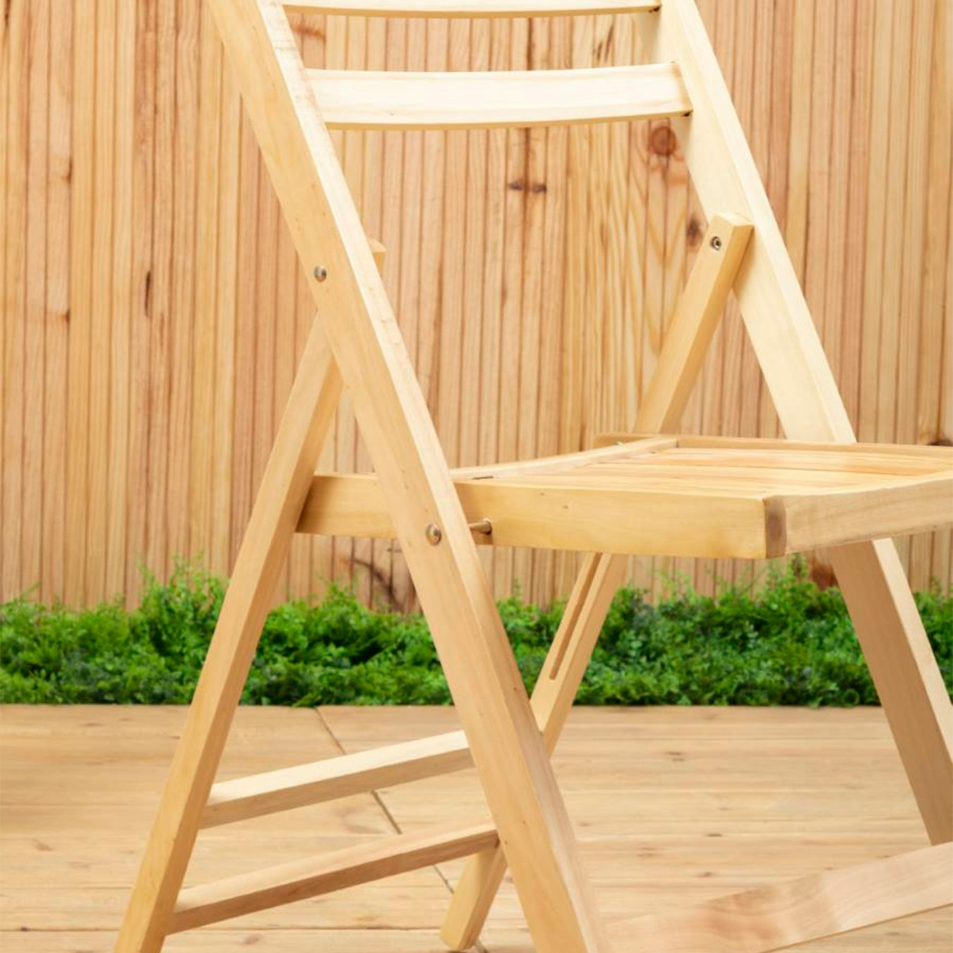 Beauport Weather Proof Fold Chair - Natural Wood by Fifty Five South