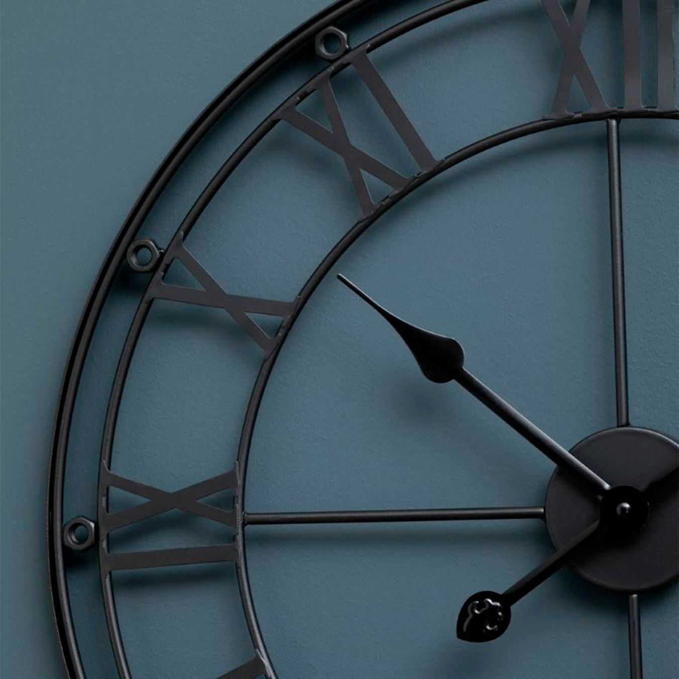 Matt Black Metal Wall Clock With Black Hands by Fifty Five South