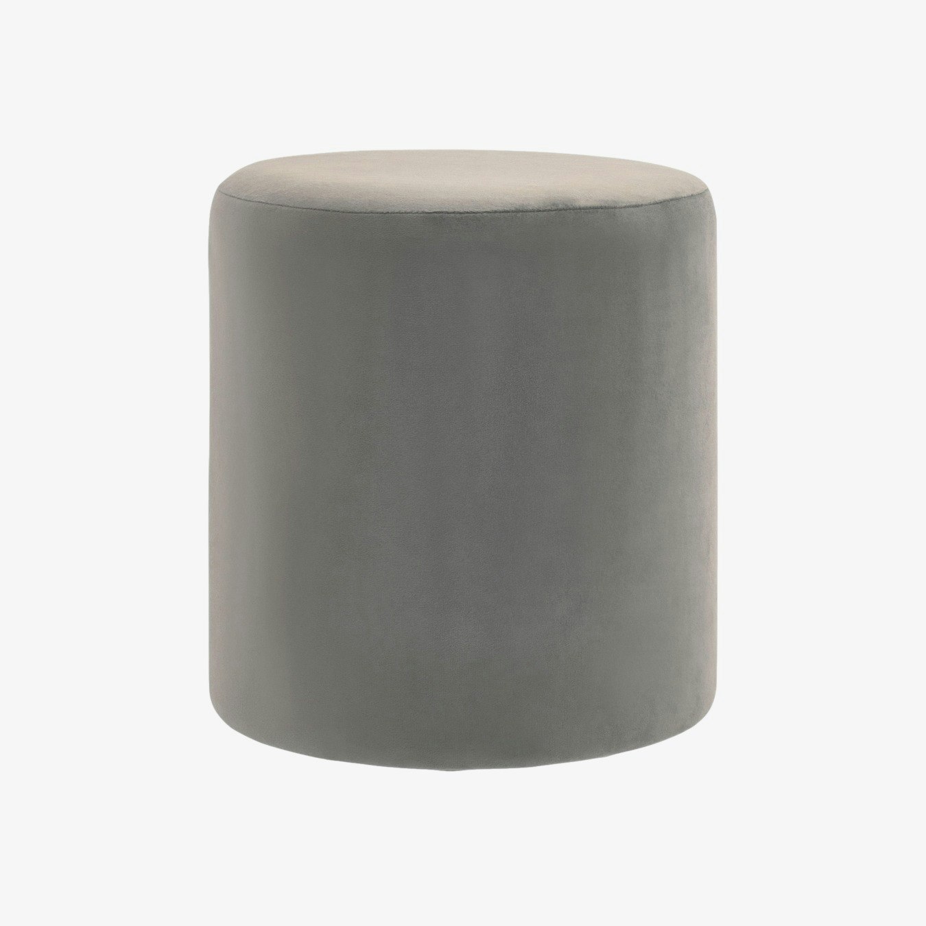 Haley Round Velvet Stool - Mink Velvet by Fifty Five South
