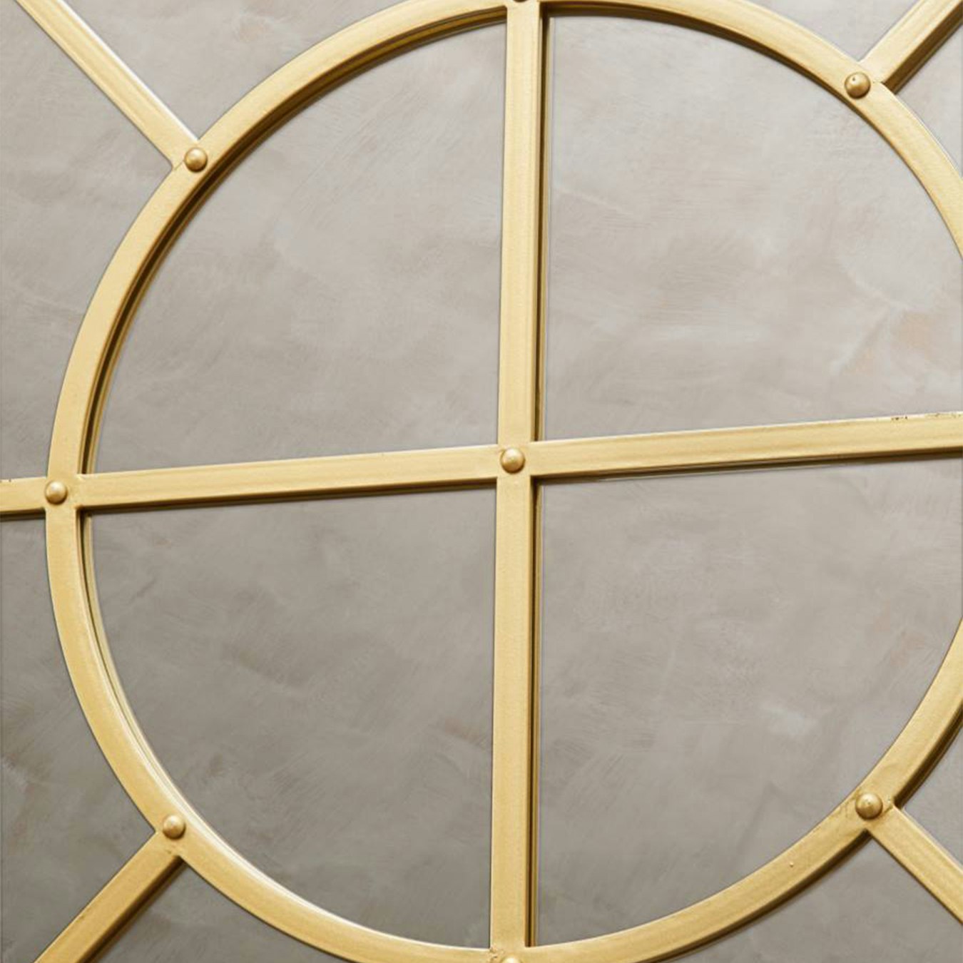 Descartes Round Metal Wall Mirror - Gold by Fifty Five South