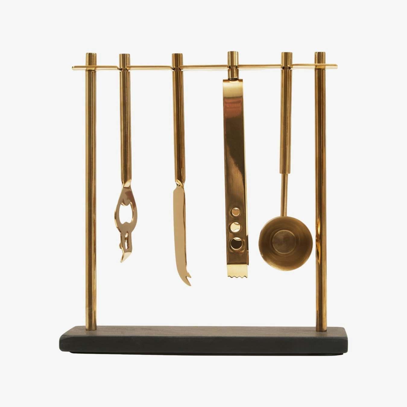 Omari Bar Tool Stand - Black Slat / Gold by Fifty Five South