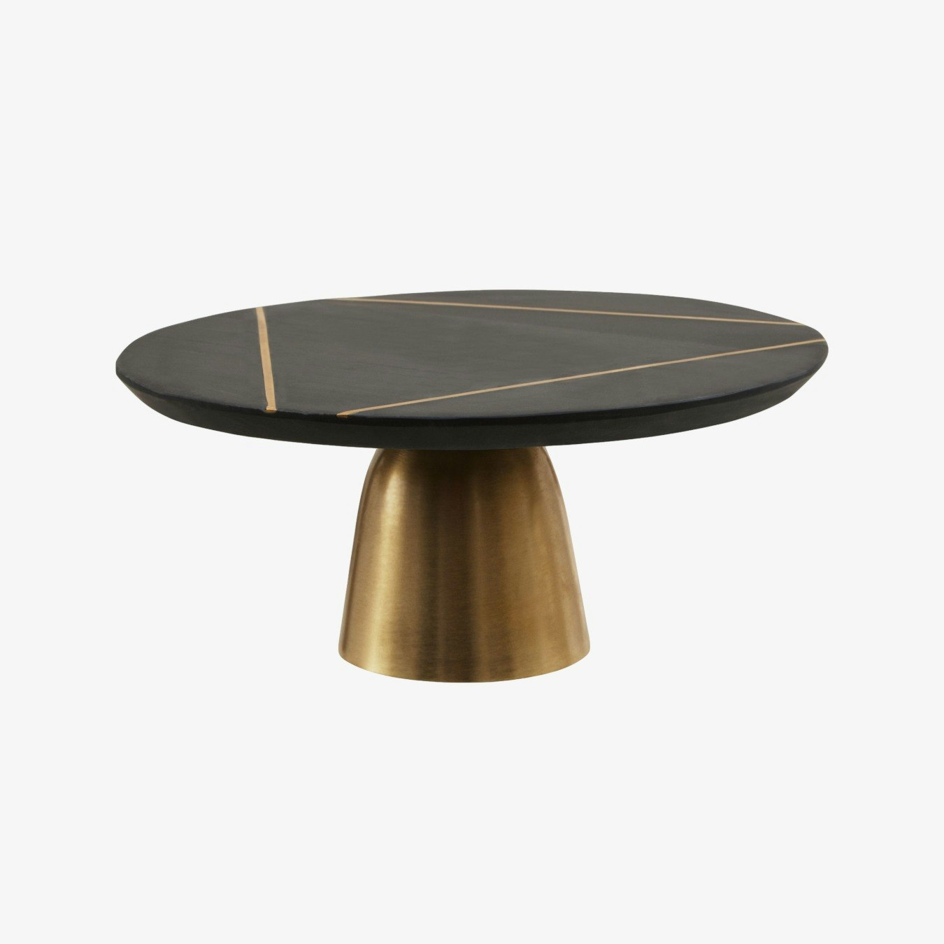 Omari Cake Stand - Black Slate / Gold Inlay by Fifty Five South