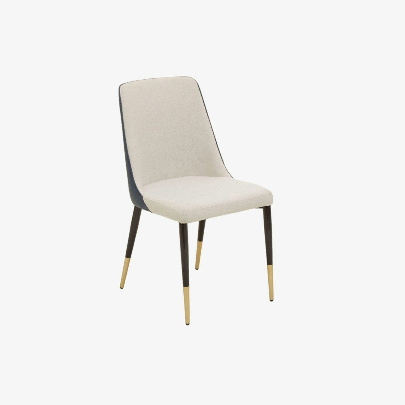 Gilden Dining Chair - Blue Leather / White / Black / Gold by Fifty Five South