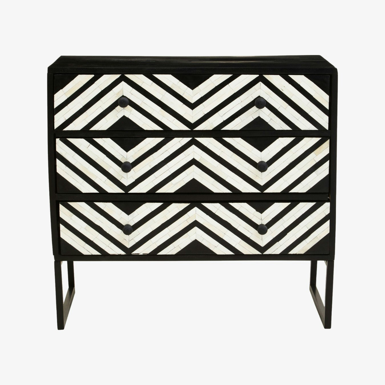 Fusion 3-Drawer Chest - Black / White by Fifty Five South
