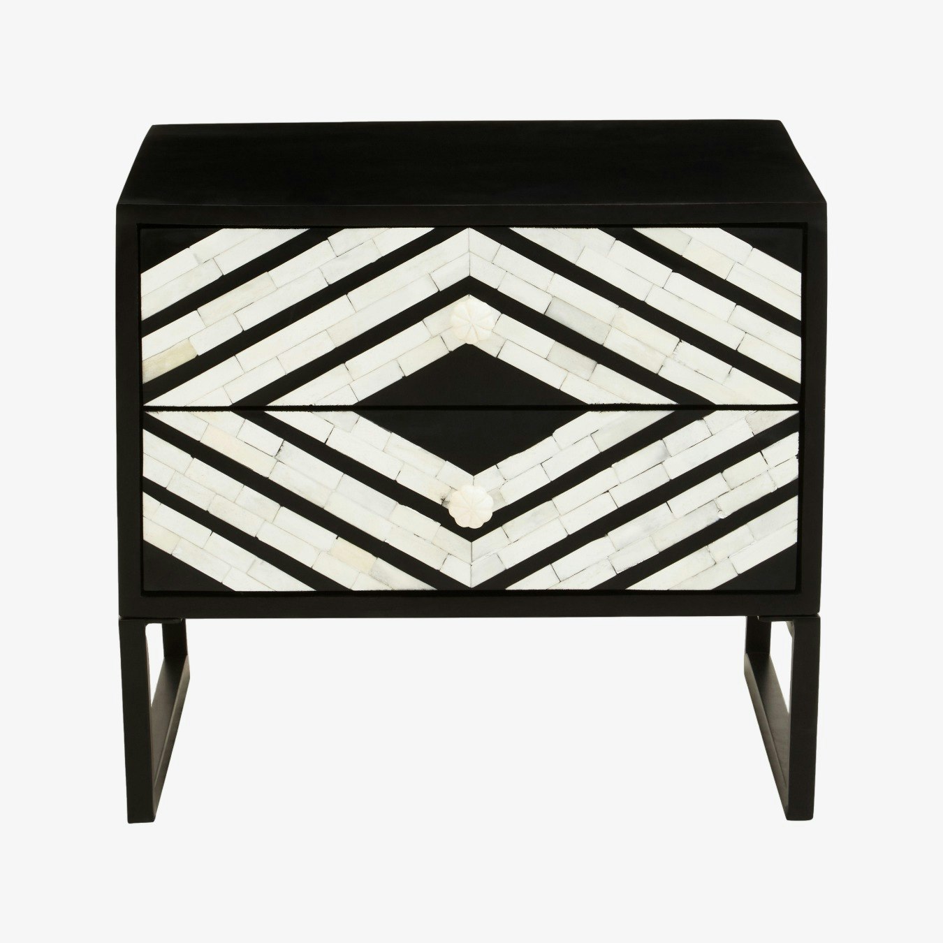 Fusion 2-Drawer Chest - Black / White by Fifty Five South
