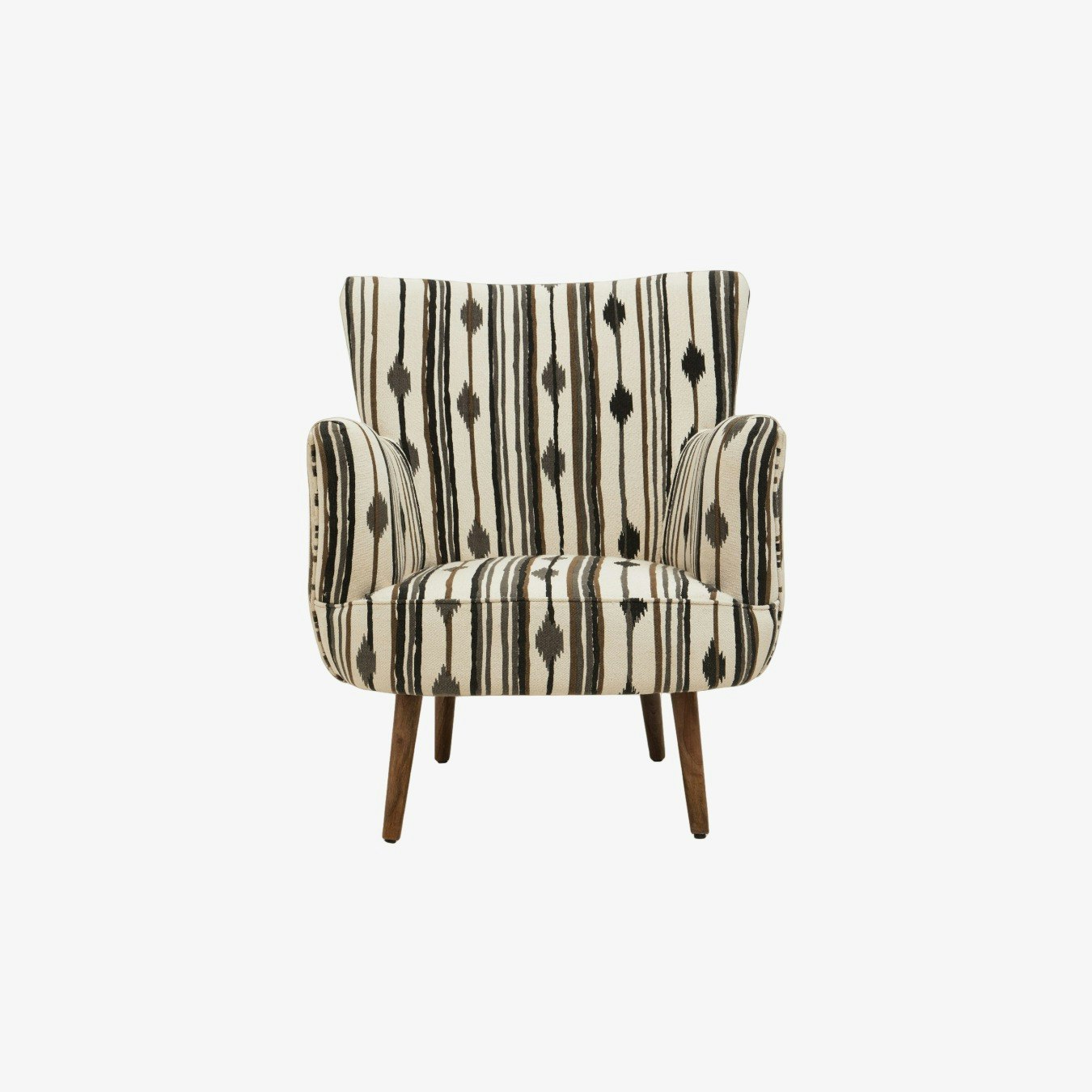 Cefena Stripe Geometric Armchair - White / Black by Fifty Five South