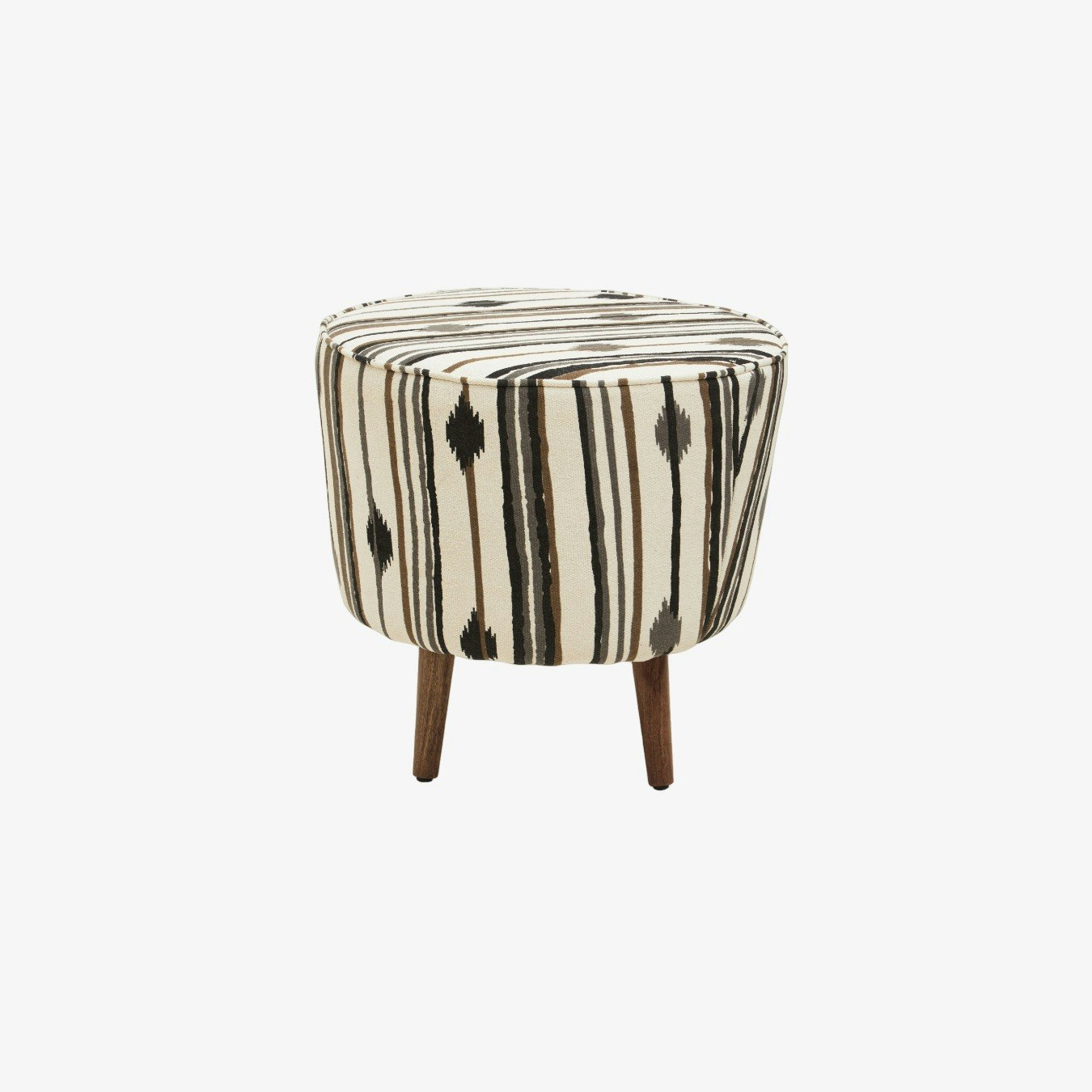 Cefena Round Stool - Black / White / Mango Wood by Fifty Five South