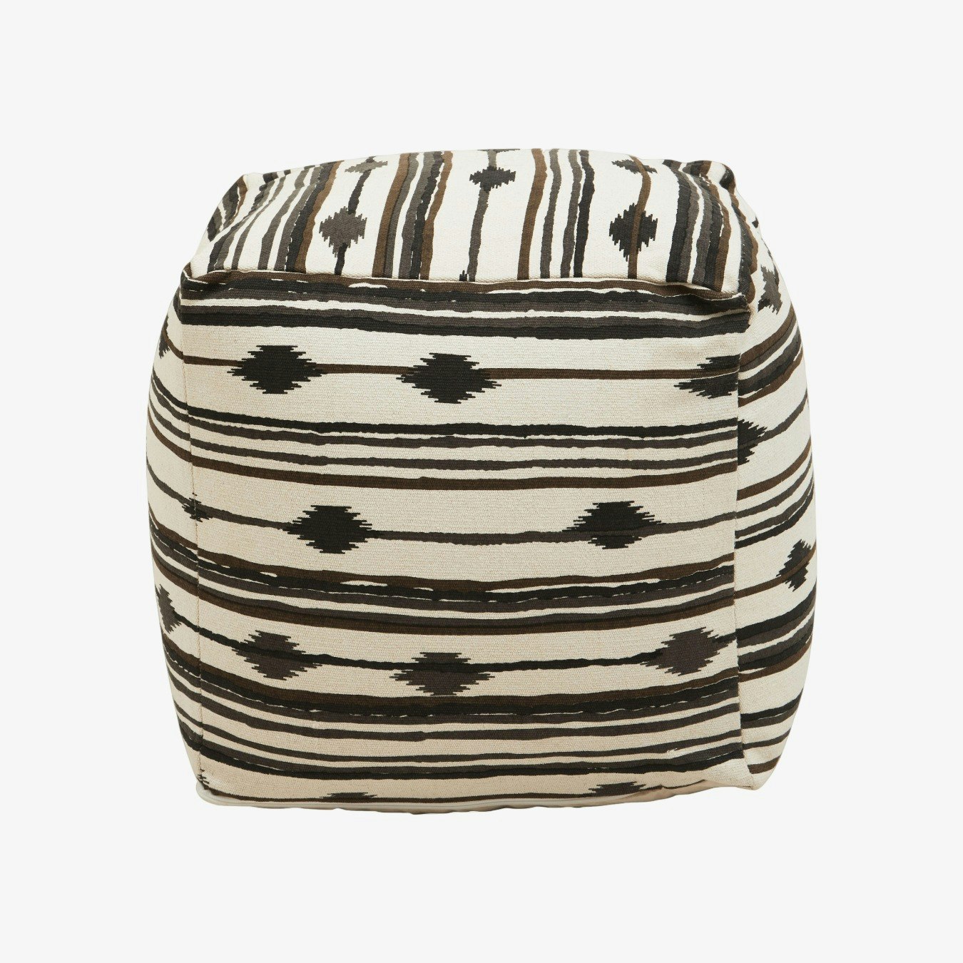 Cefena Pouffe - Black / White by Fifty Five South