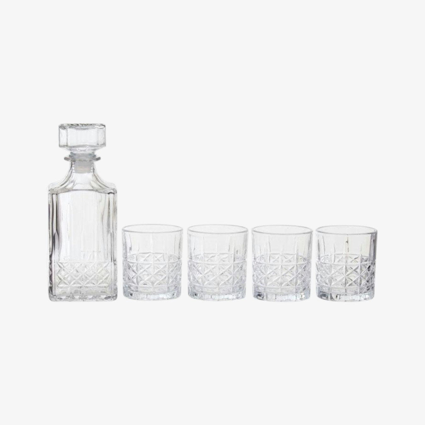 Glass Decanter and Glasses - Set of 4 by Fifty Five South