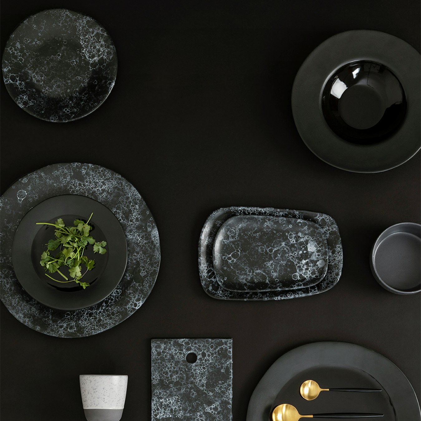 Hygge Side Plate - Black - Stoneware by Fifty Five South