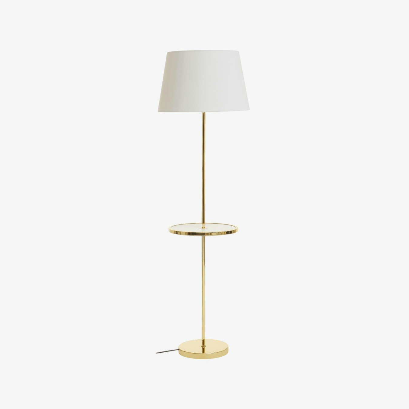 Stockholm Floor Lamp - Shiny Brass / White by Fifty Five South
