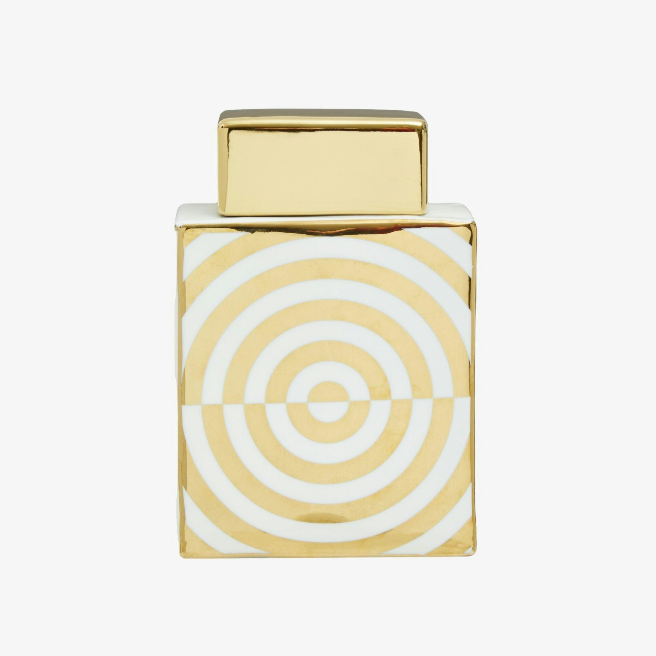 Curva Ceramic Jar - White / Gold by Fifty Five South