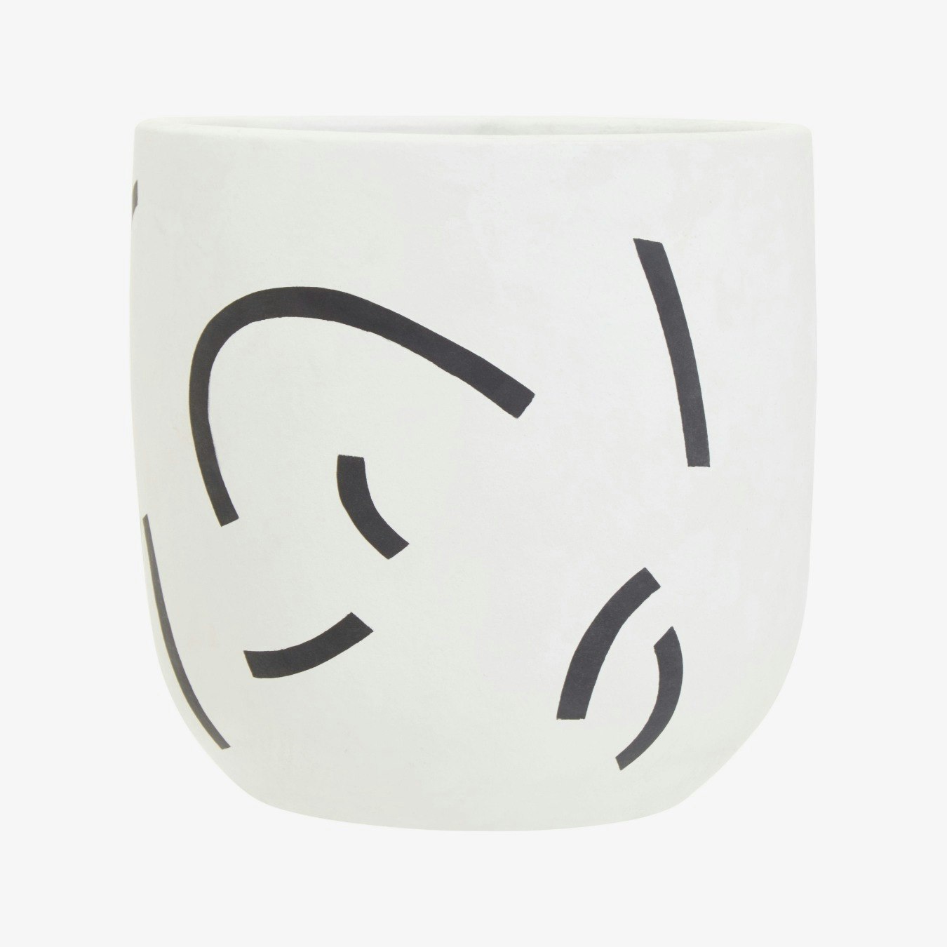 Tundra Earthenware Planter - White / Black by Fifty Five South