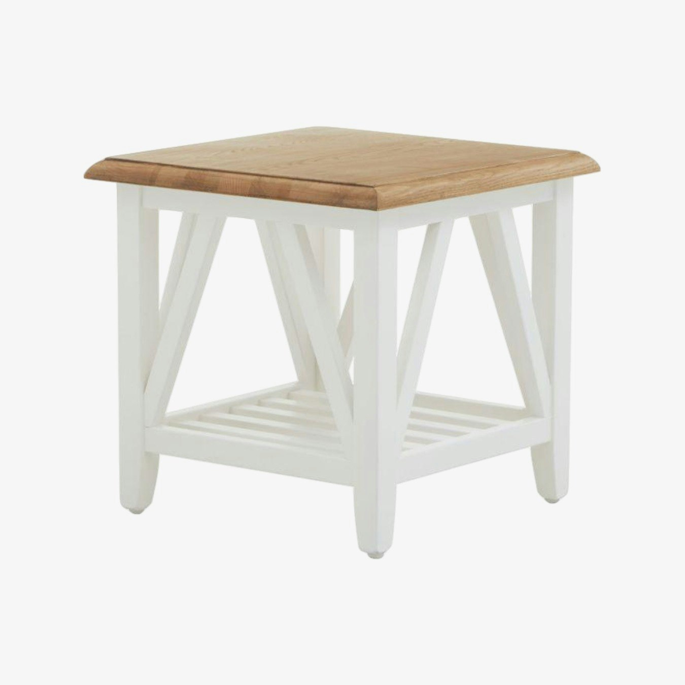 Parkside Side Table - Natural Oak Top / White Birch Wood by Fifty Five South