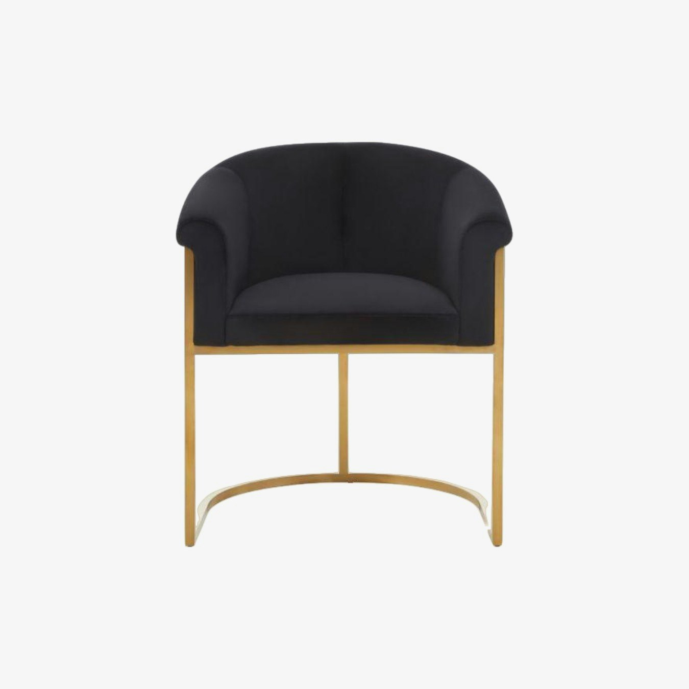 Vogue Dining Chair - Black Velvet / Matt Gold by Fifty Five South