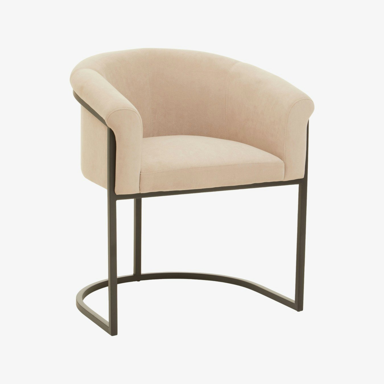Vogue Dining Chair - Mink Velvet / Matt Black by Fifty Five South