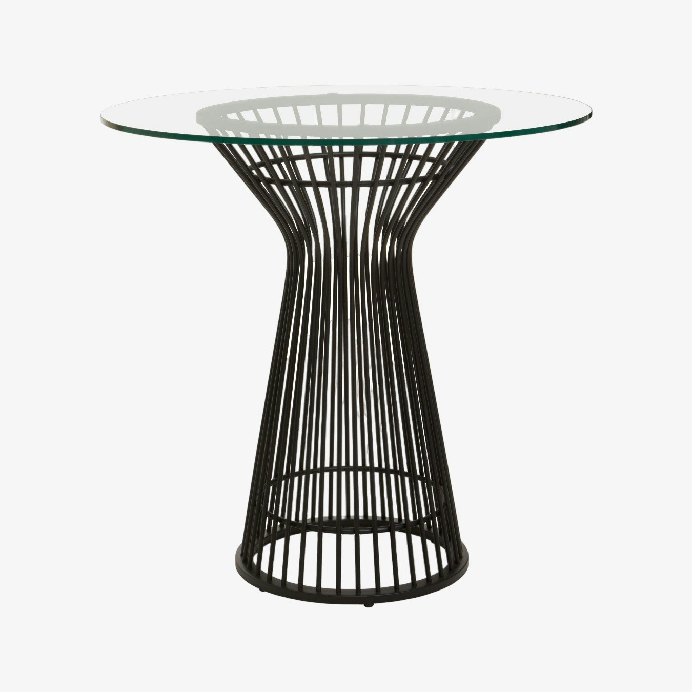Vogue Round Dining Table - Clear Glass / Matte Black by Fifty Five South