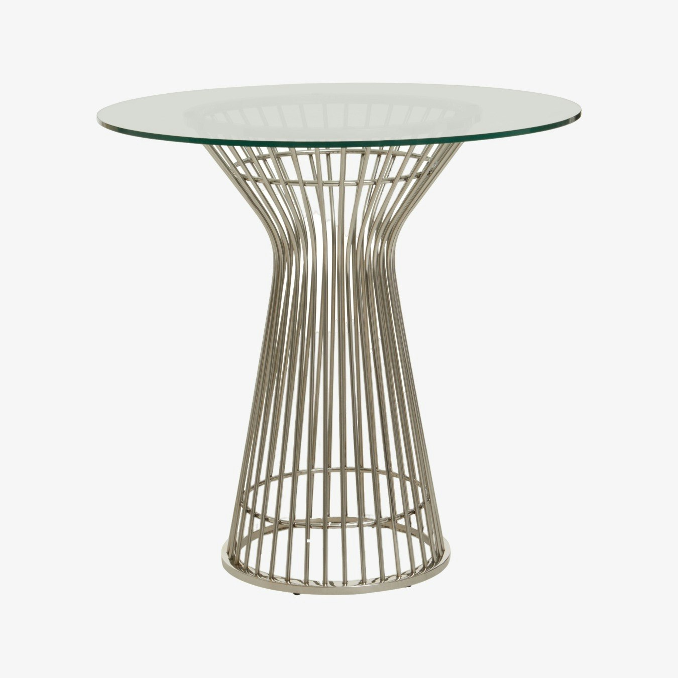 Vogue Round Dining Table - Clear Glass / Silver by Fifty Five South