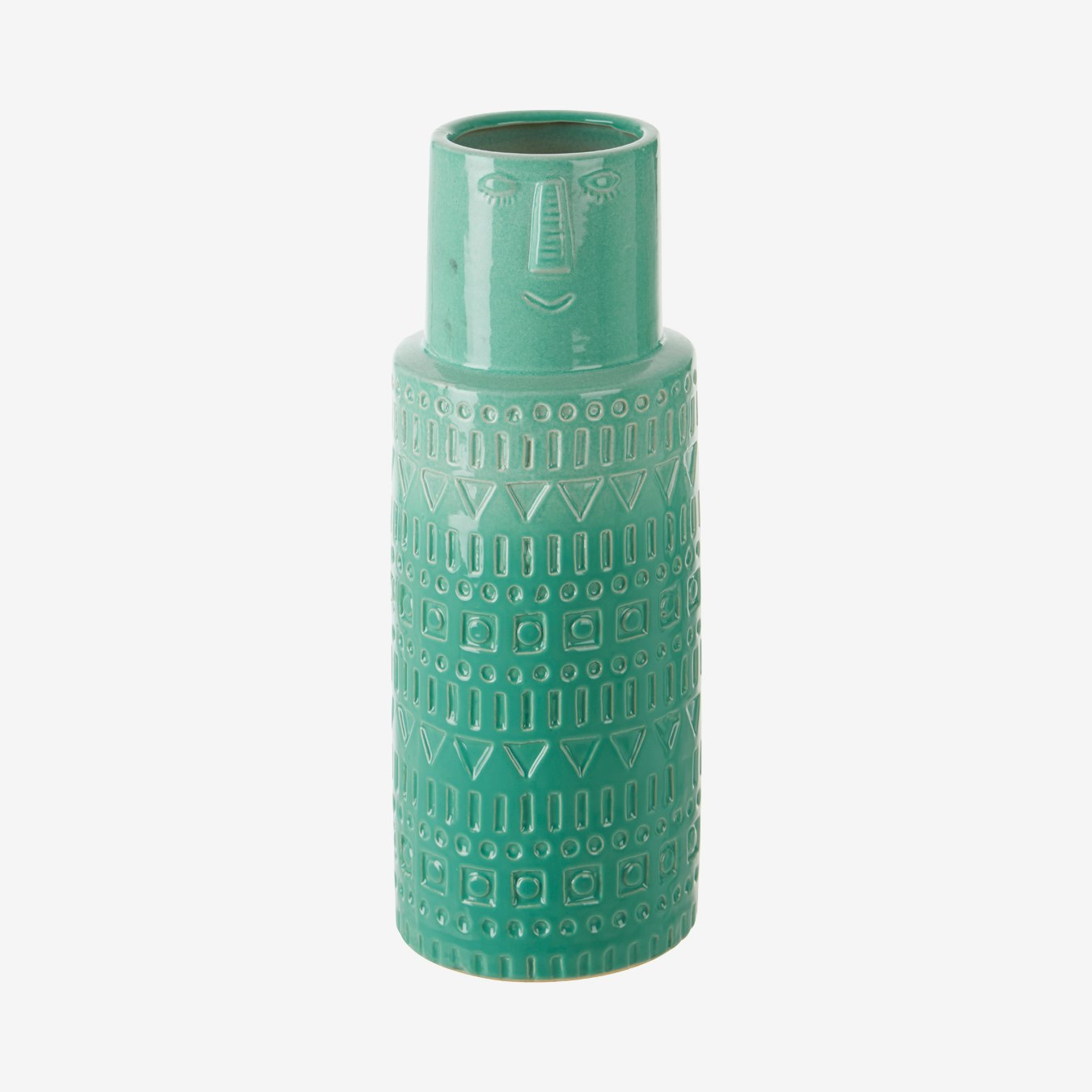 Mimo Face Vase - Aqua - Stoneware by Fifty Five South