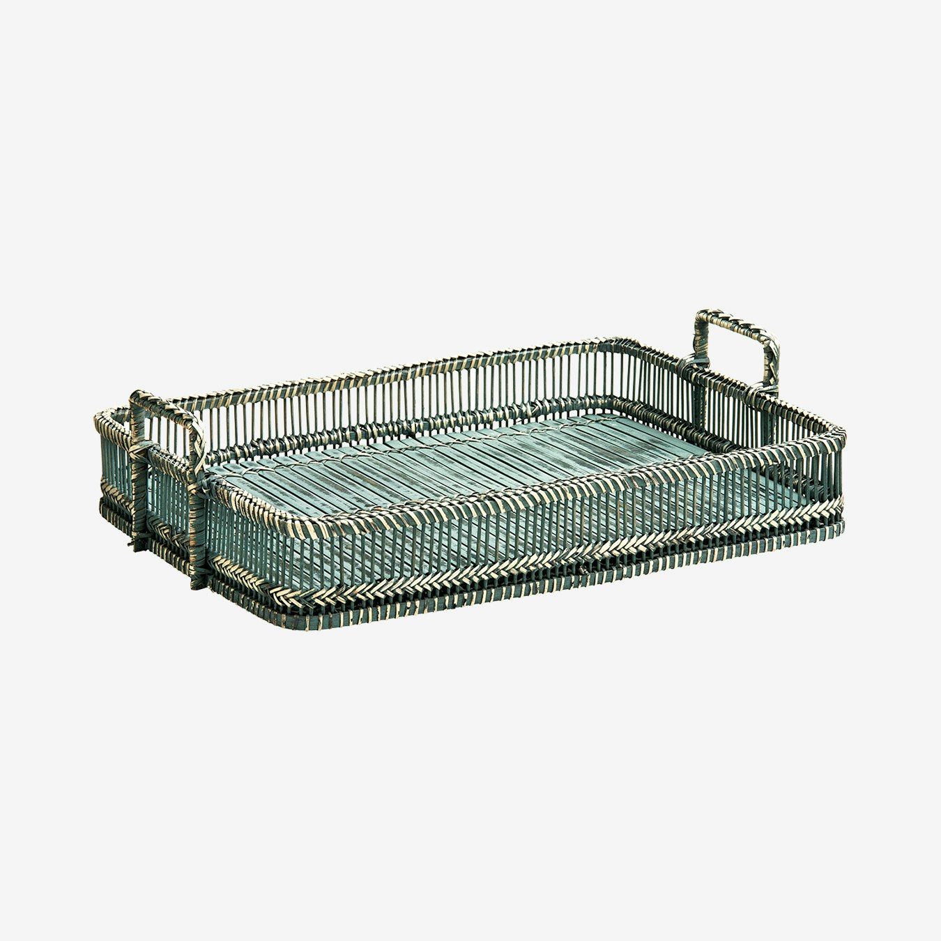 Rectangular Tray - Rustic Grey Washed - Rattan / Bamboo by Fifty Five South