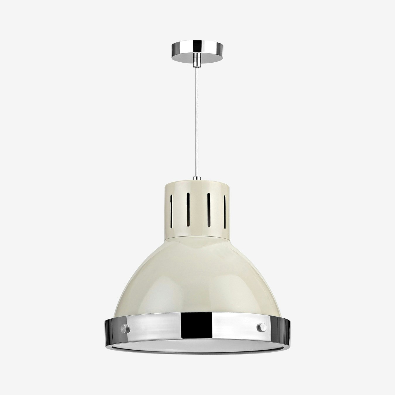 Vermont Pendant Light - Cream - Chrome by Fifty Five South