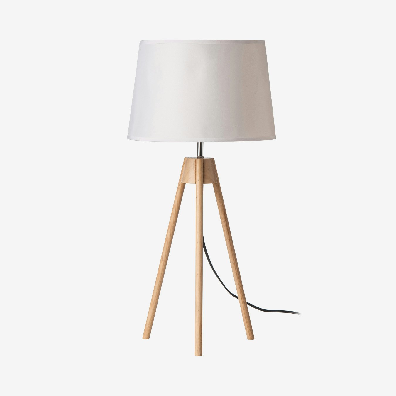 Tripod Table Lamp - White - Wood by Fifty Five South