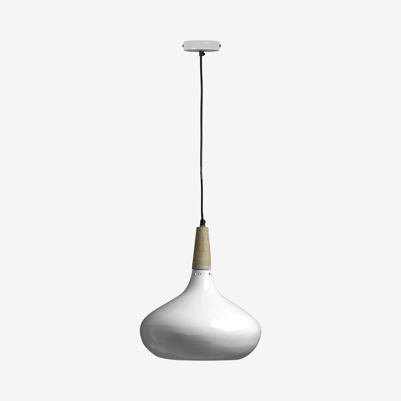 Stockholm Pendant Light - White - Mild Steel by Fifty Five South