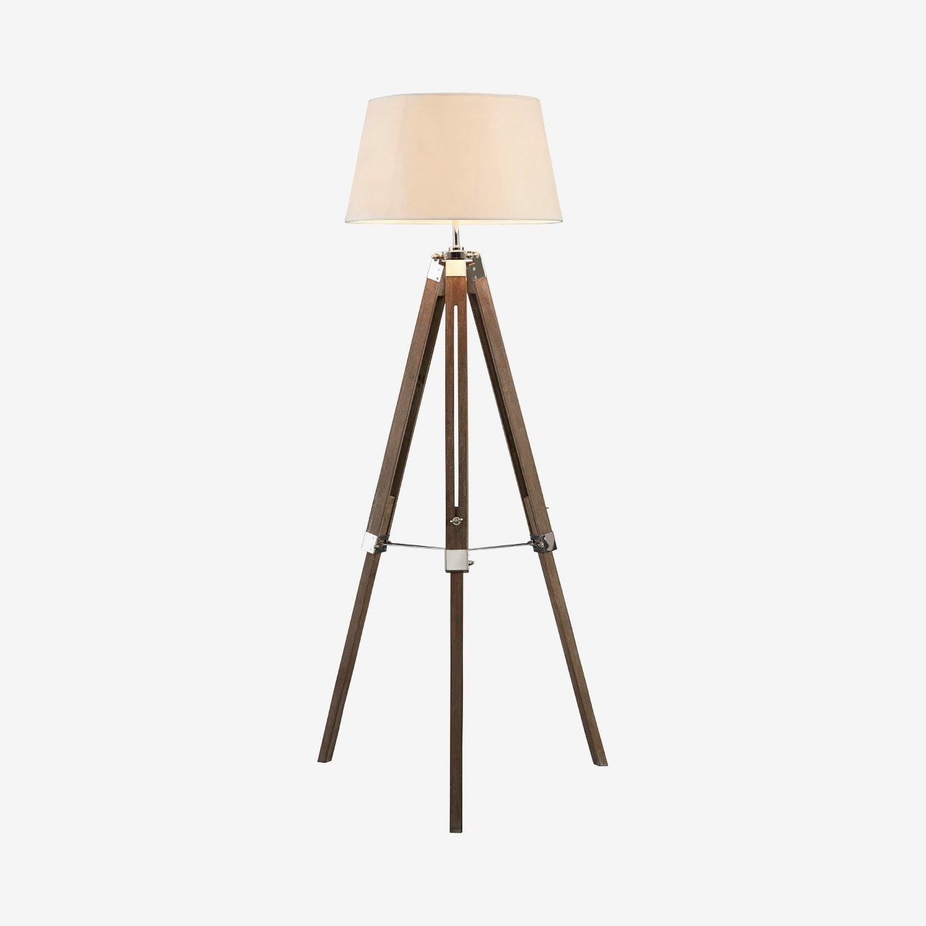 Bailey Tripod Floor Lamp - Brown - Chrome / Poplar by Fifty Five South