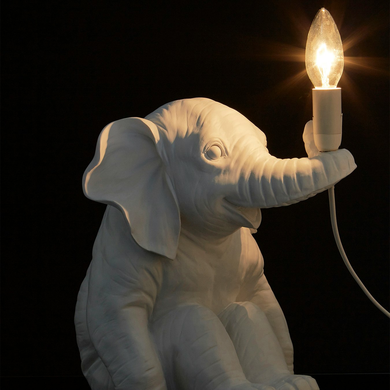 Elephant Table Lamp - White by Fifty Five South