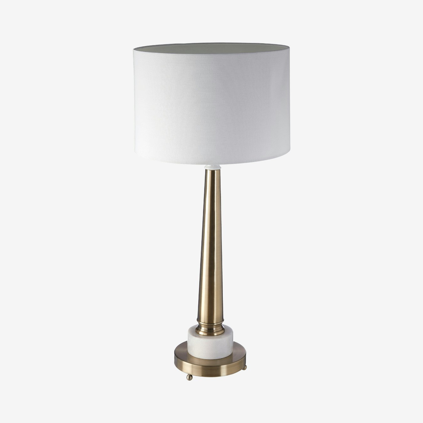 Classic Table Lamp - Antique Brass / White - Marble / Linen by Fifty Five South