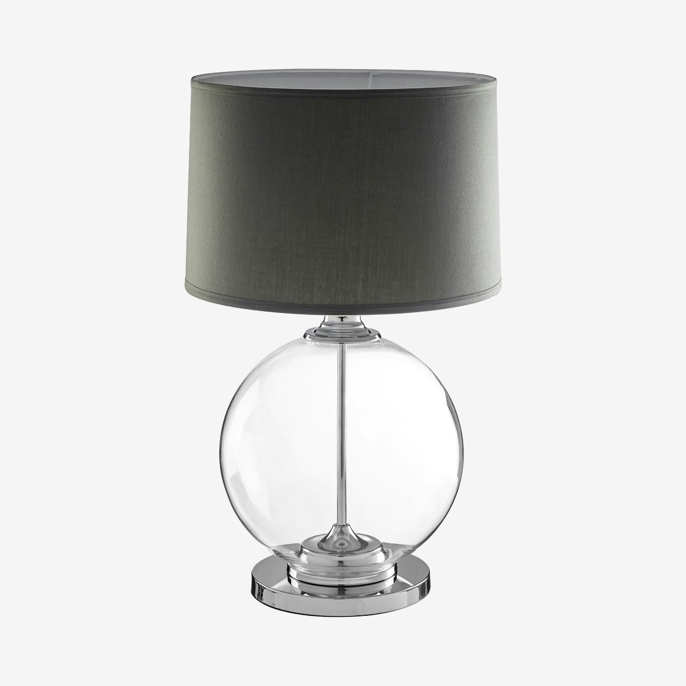 Edna Table Lamp - Clear / Grey - Glass / Chrome by Fifty Five South