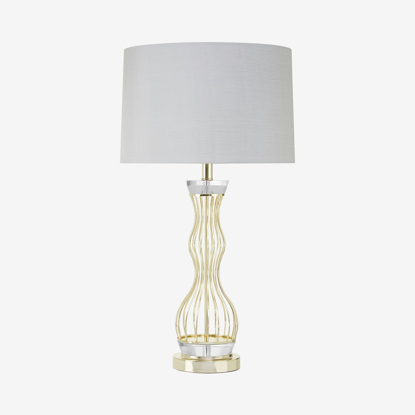 Hanna Table Lamp - Gold / Grey - Fabric / Steel by Fifty Five South