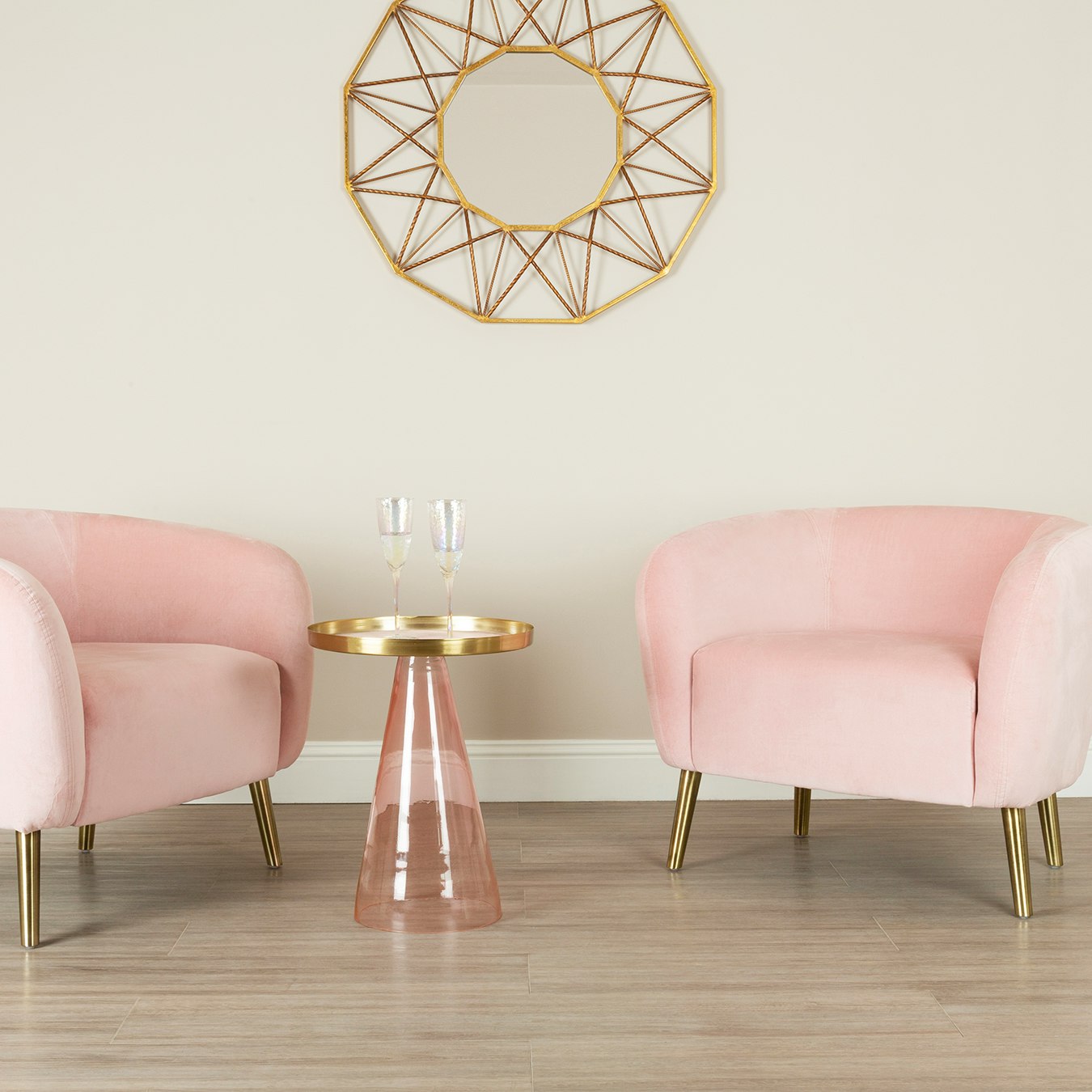 Zariah Geo Wall Mirror - Antique Gold by Fifty Five South