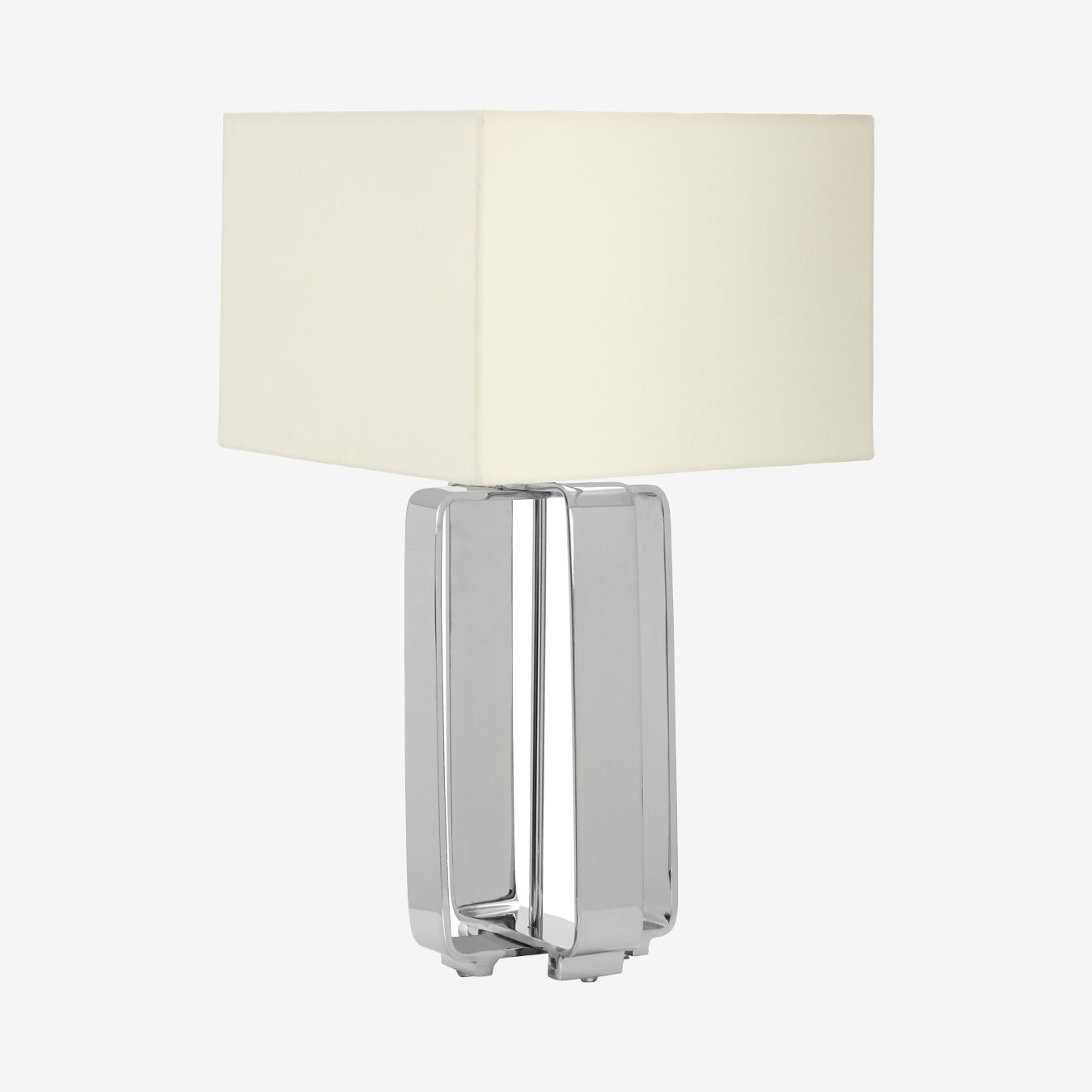 Argent Table Lamp - Cream / Silver - Aluminium / Fabric by Fifty Five South
