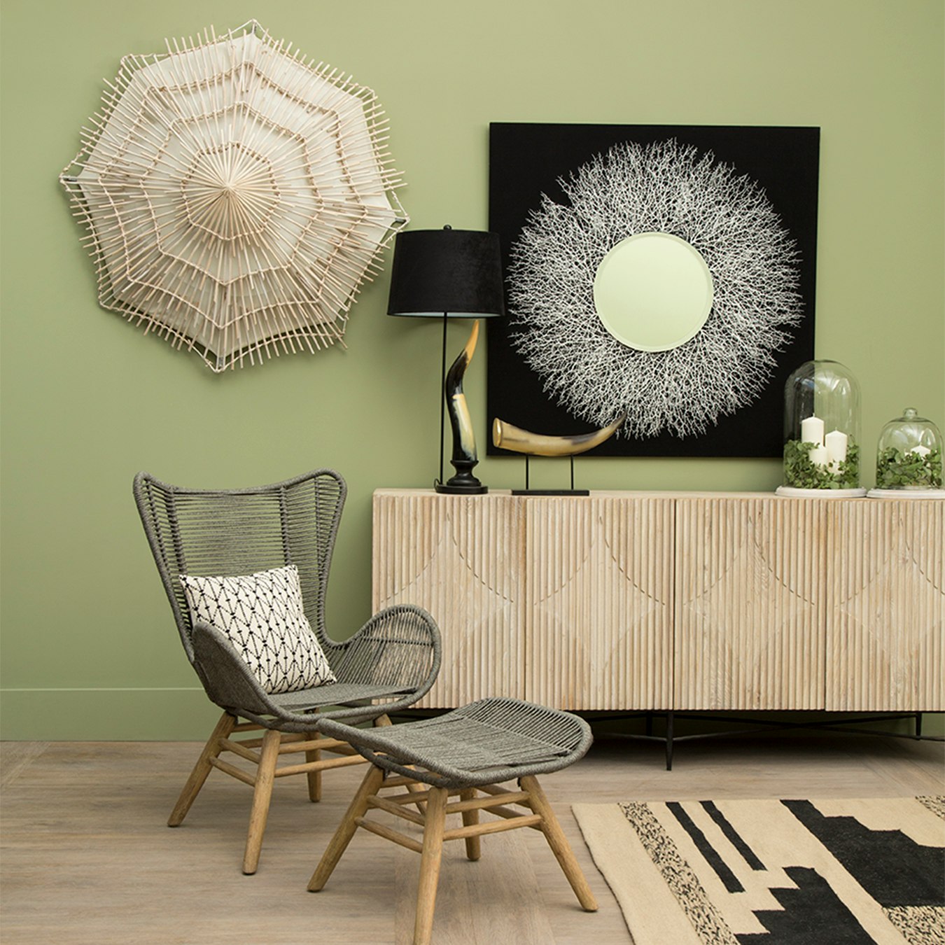 Hestina Wall Light - Whitewash - Iron Wire by Fifty Five South
