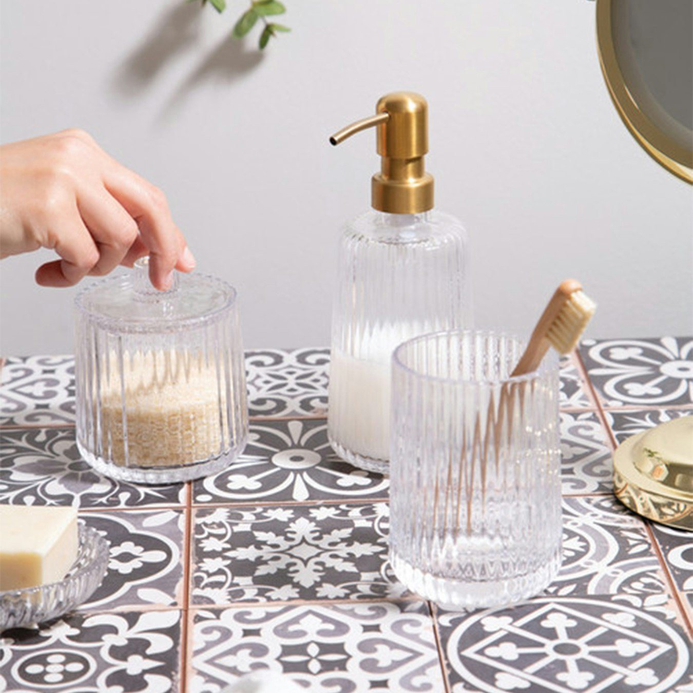 Ticino Brittany Storage Jar - Clear - Glass by Fifty Five South