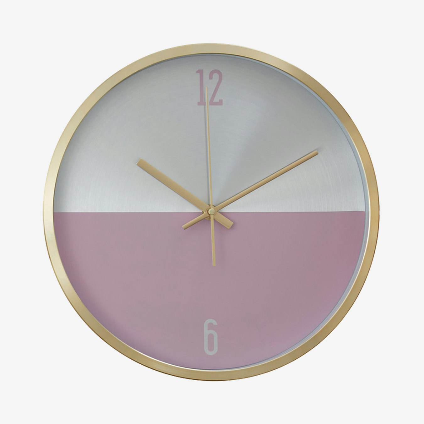Elko Wall Clock - Silver / Gold / Pink - Glass by Fifty Five South