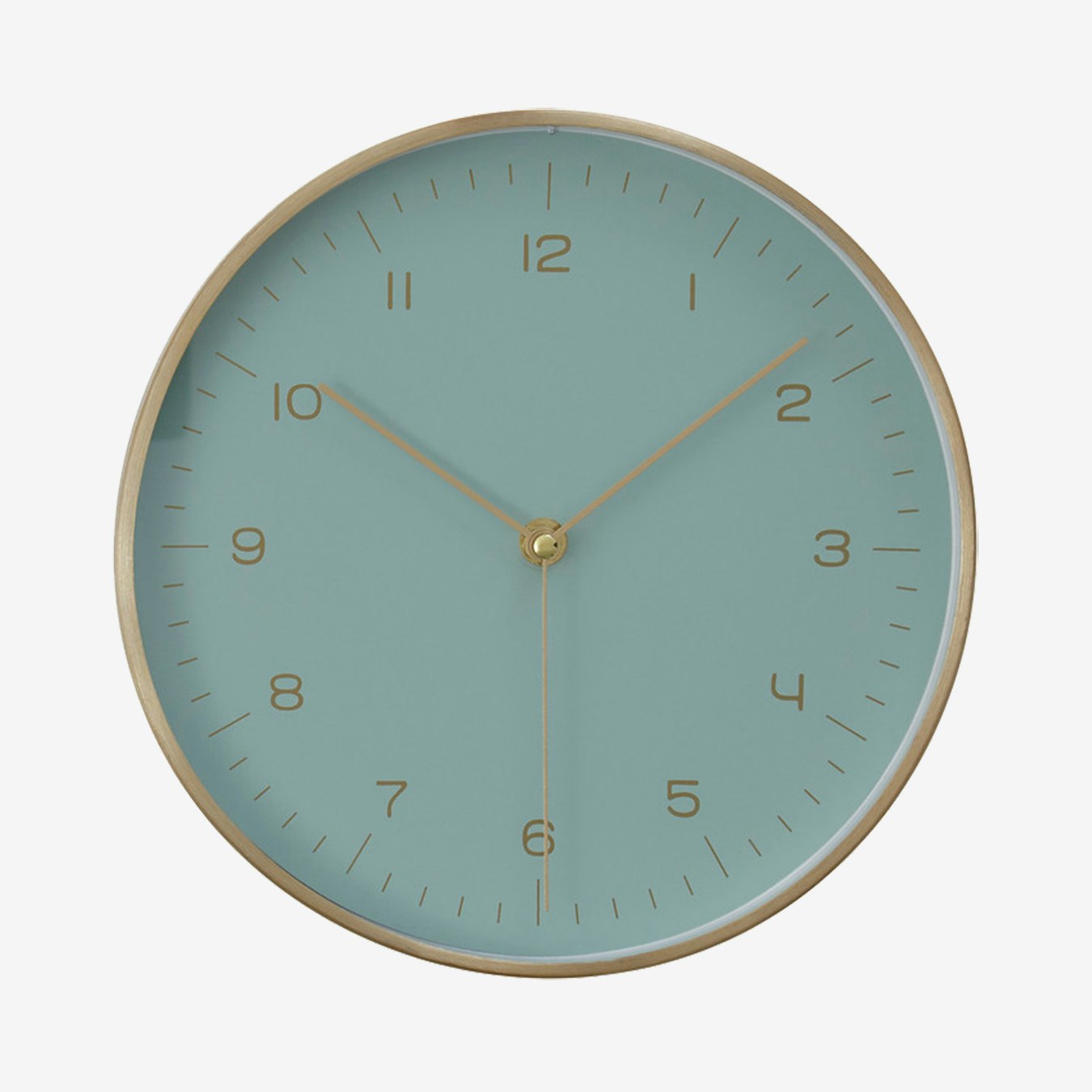 Elko Wall Clock - Gold / Mint Green - Glass by Fifty Five South